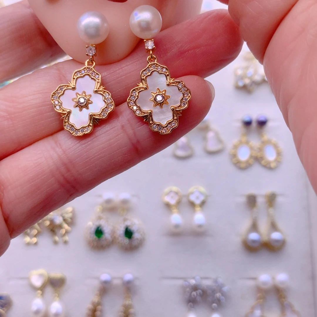 耳饰合金淡水珍珠