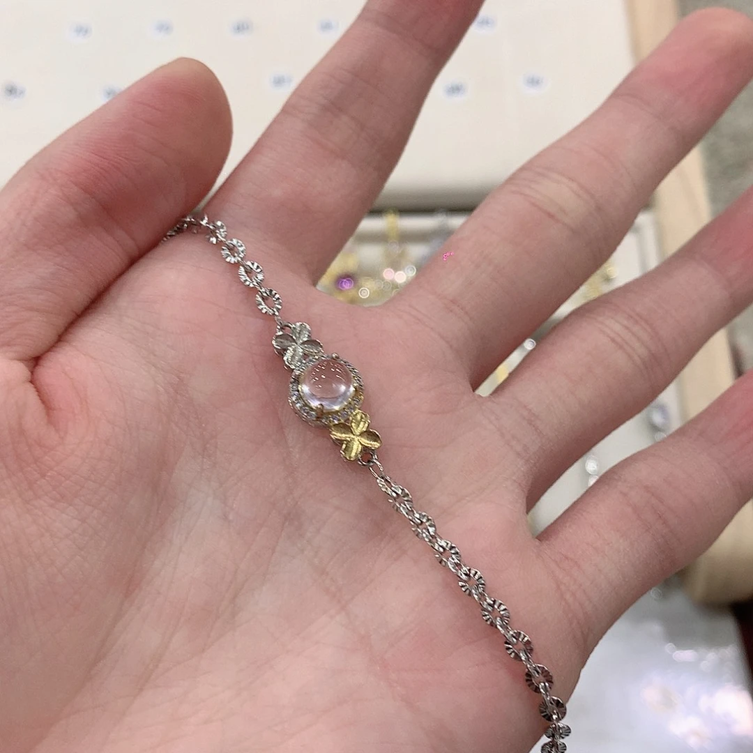 芙蓉石手链银S925镶嵌乔**?