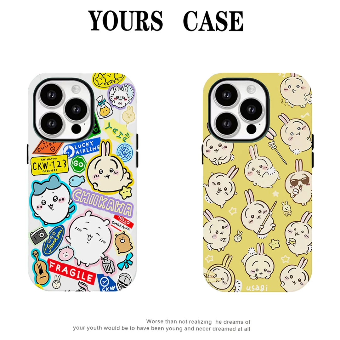 韩菲二合一小八乌萨奇系列适用苹果17promax手机壳防摔个性全包