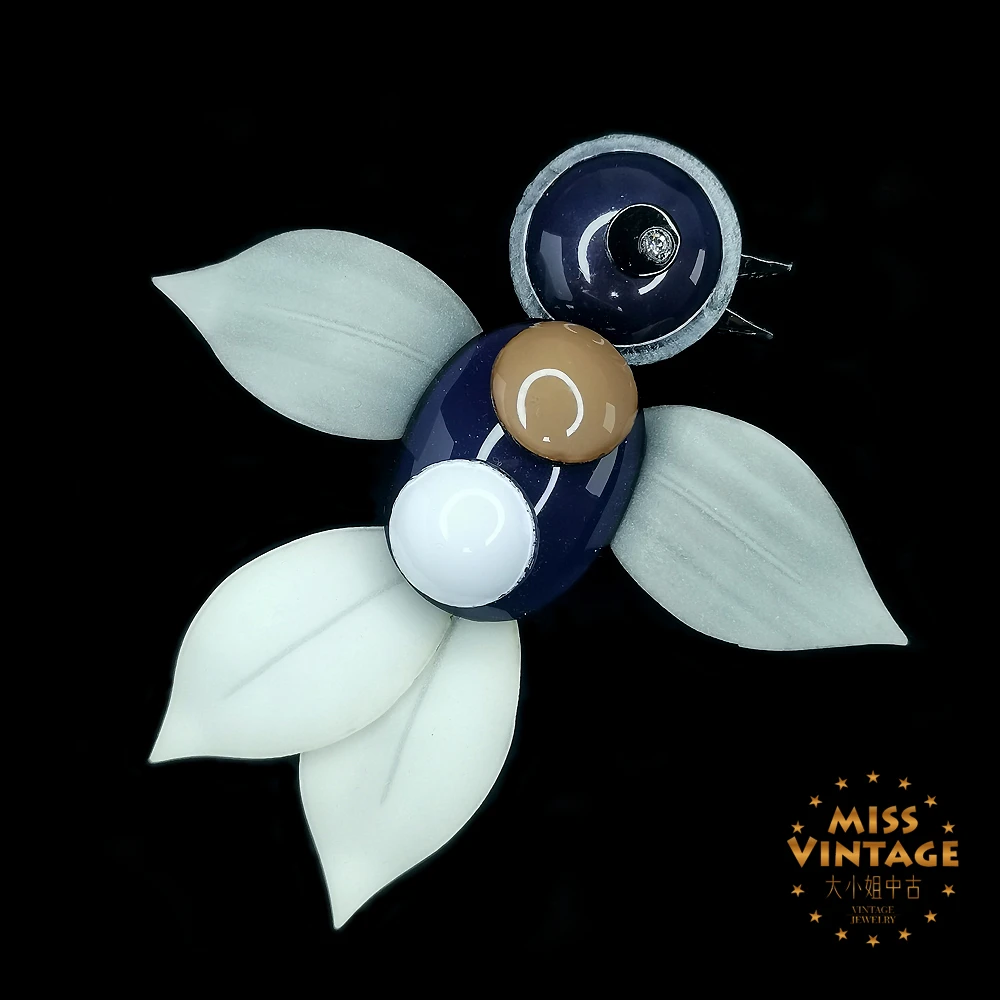 法国Cilea Paris手工定制莫兰迪灰黑飞鸟胸针[1501223-016]