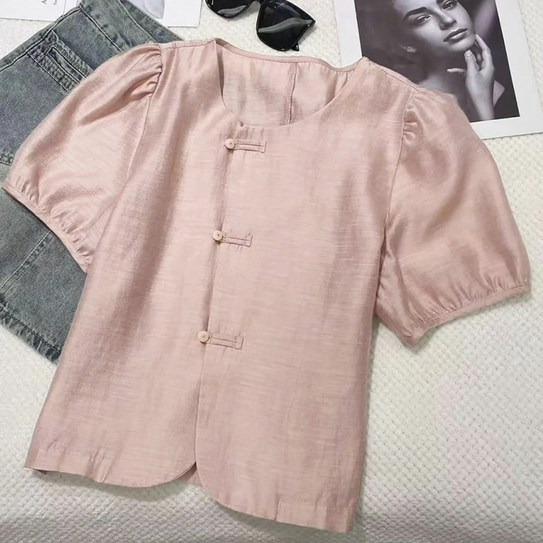 夏季新品！女士夏季圆领时尚减龄短袖小衫F490