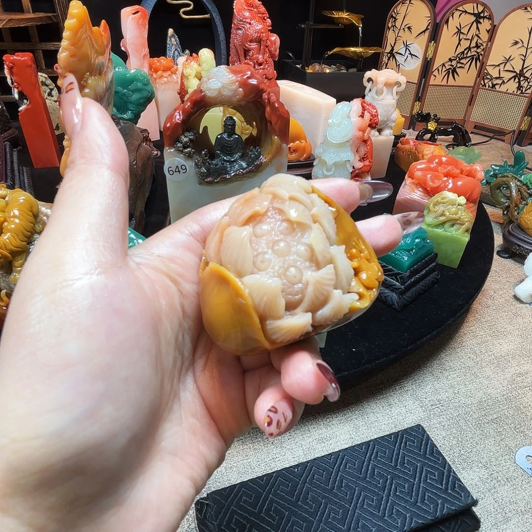 昌化石印石手把件