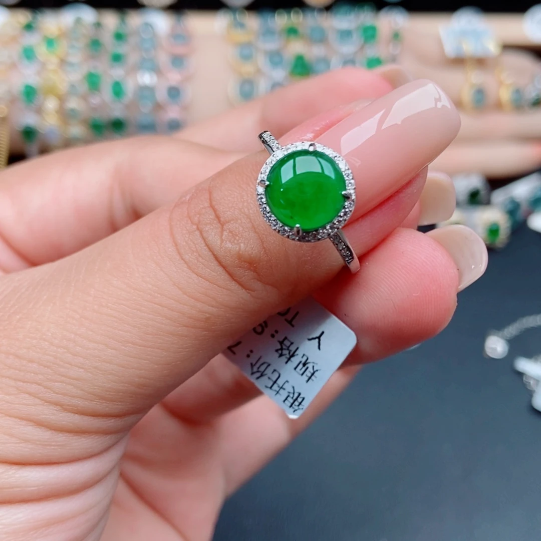 翡翠银S925镶嵌戒指12