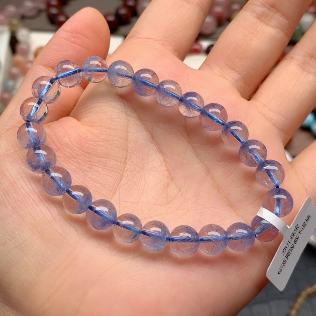 水晶手链未镶嵌蓝发晶7.8