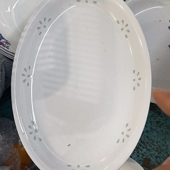 摆件陶纯色玲珑鱼盘