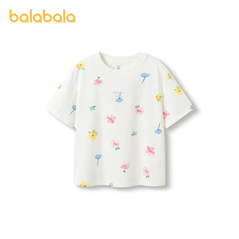 【XIAOLI筱李联名】巴拉巴拉儿童短袖女童t恤夏大童甜美印花上衣