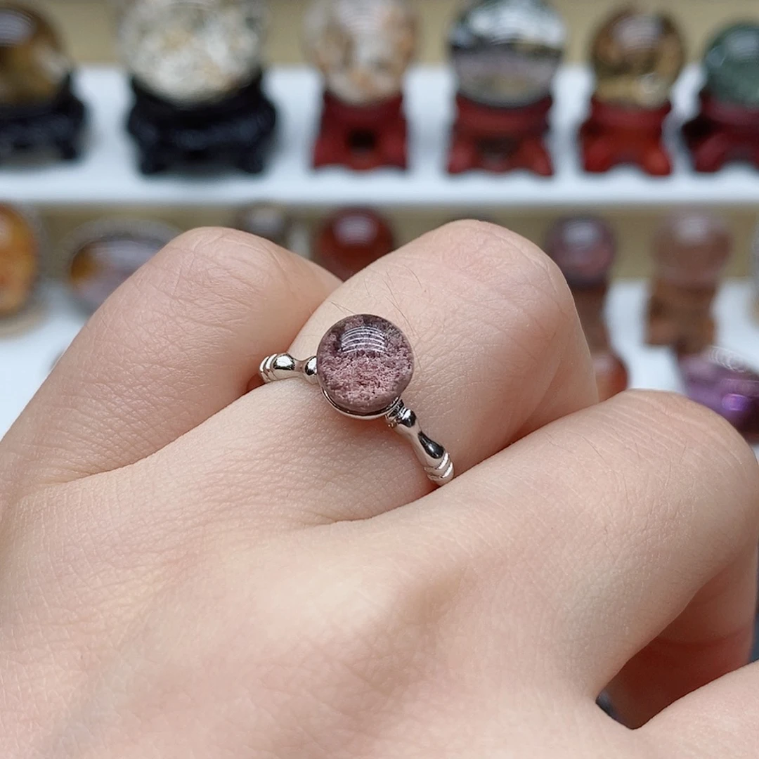 七****水晶戒指银S925镶嵌活口