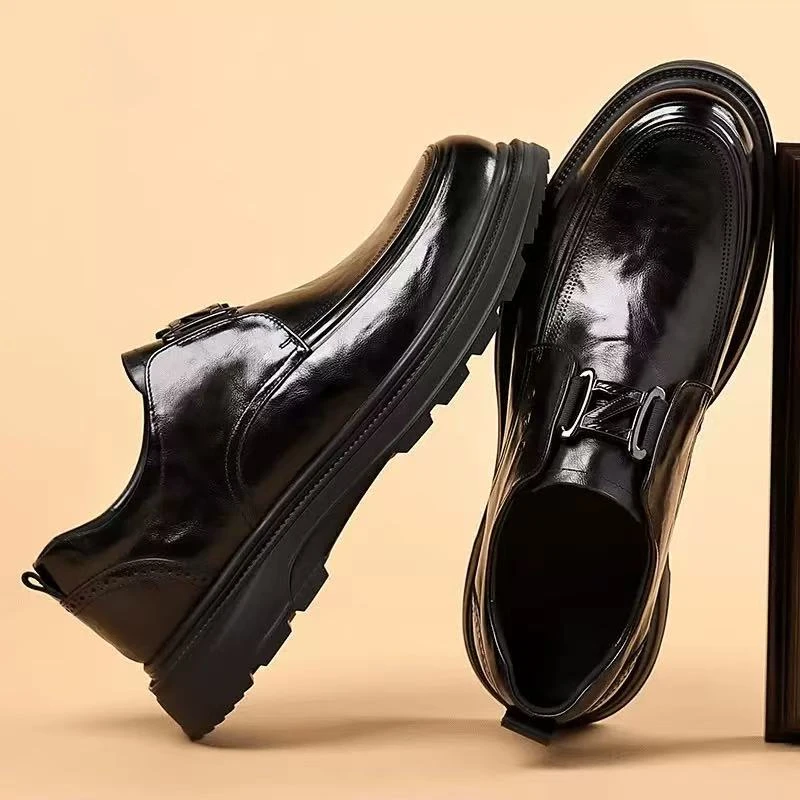 透气休闲休闲皮鞋真皮男式皮鞋黑色商务流浪丹宁风88