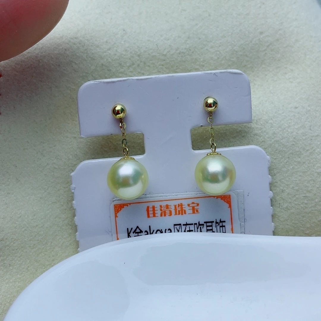 18K金镶嵌海水珍珠耳饰w10
