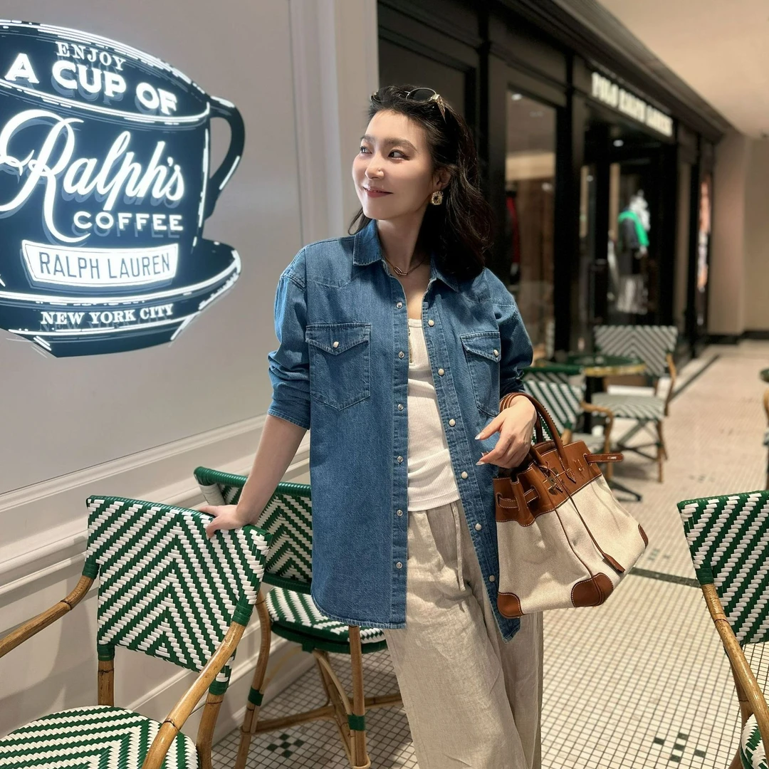 MOTHER新款水洗蓝色欧若风廓形衬衫