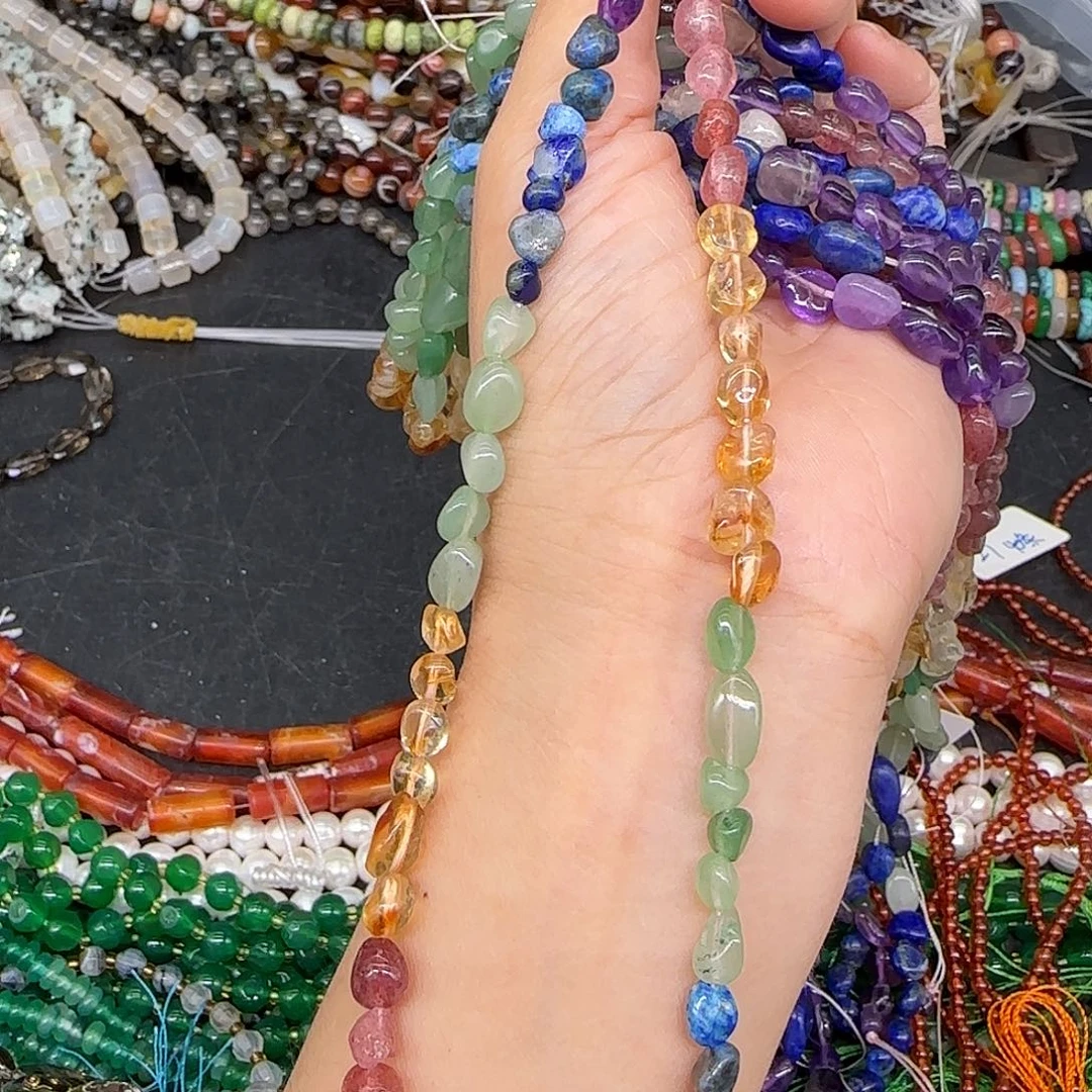 玛瑙/玉髓合金珠宝半成品水晶多宝4-6mm一条