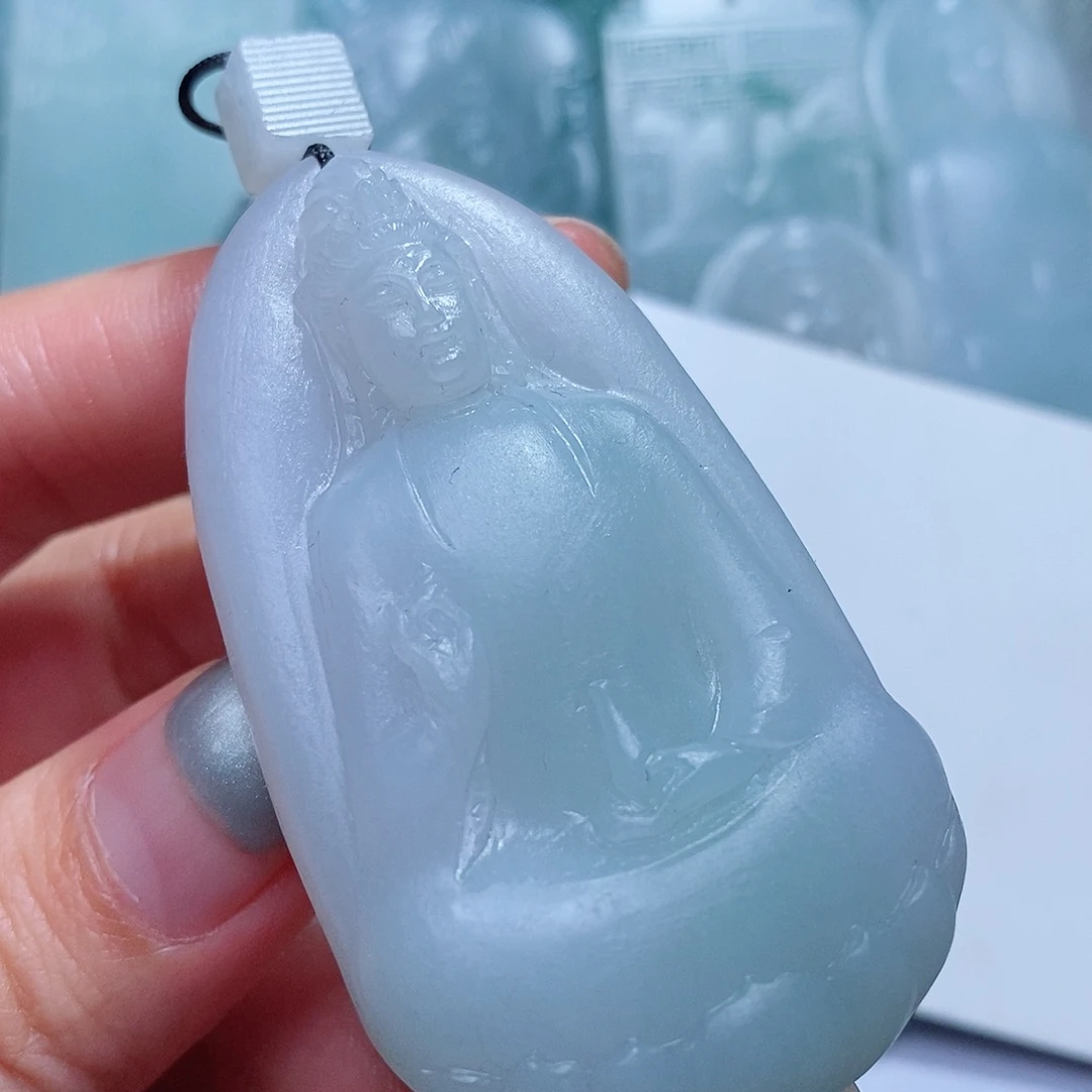 定制翡翠未镶嵌毛货付款后确认抛光