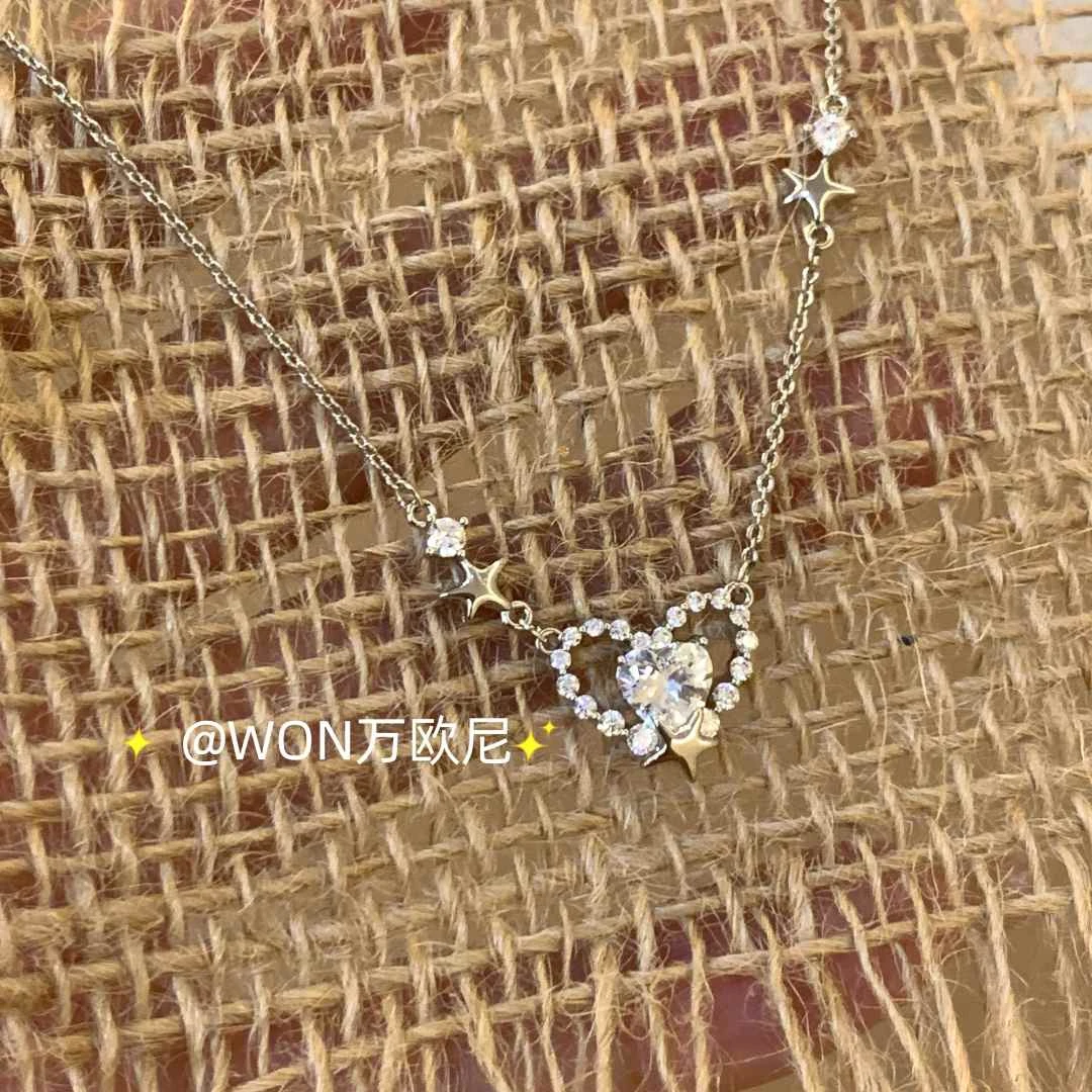 铜合金合成锆石项链 CHANGE x 平替爱心锁骨项链 设计感 弧X296