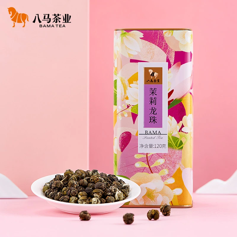 八马茶业 花草茶系列茉莉花茶茉莉龙珠120g