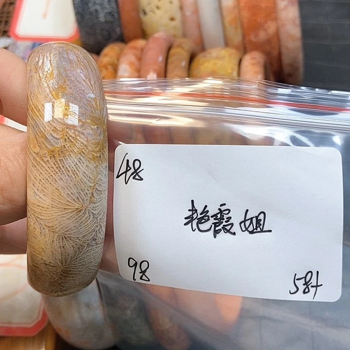 硅化珊瑚（珊瑚玉）手镯未镶嵌艳*姐48