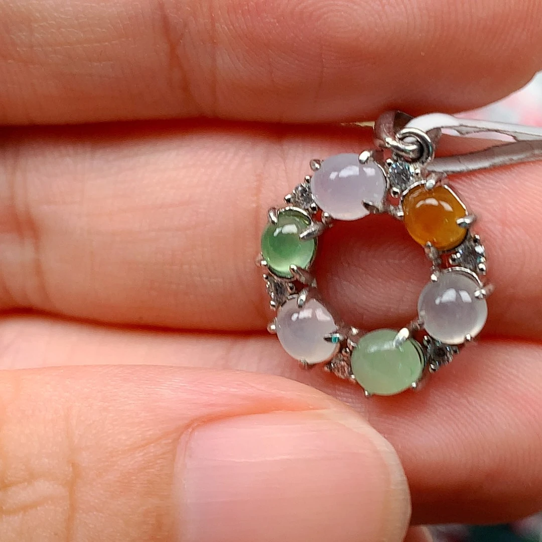 翡翠戒指银S925镶嵌