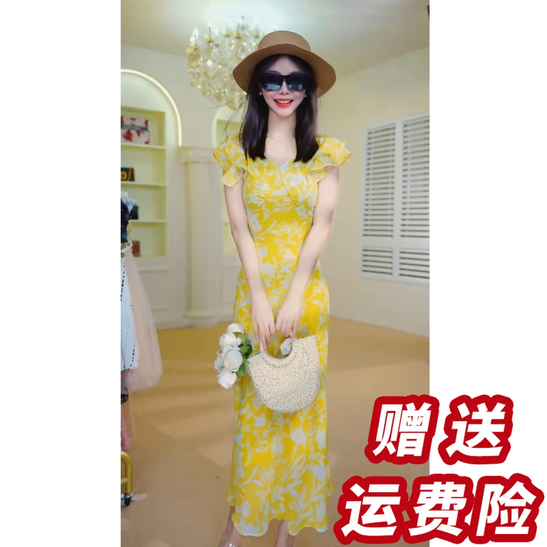 【赠送运费险】夏季法式高品夏季显气质休闲风显瘦连衣裙J47168