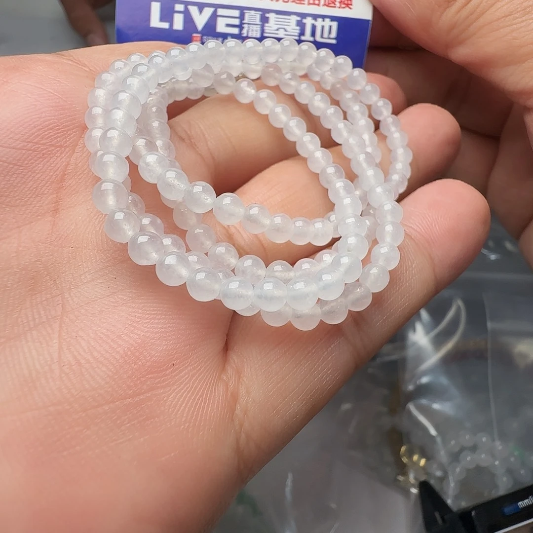 定制翡翠未镶嵌高冰白冰白月光项链卡4