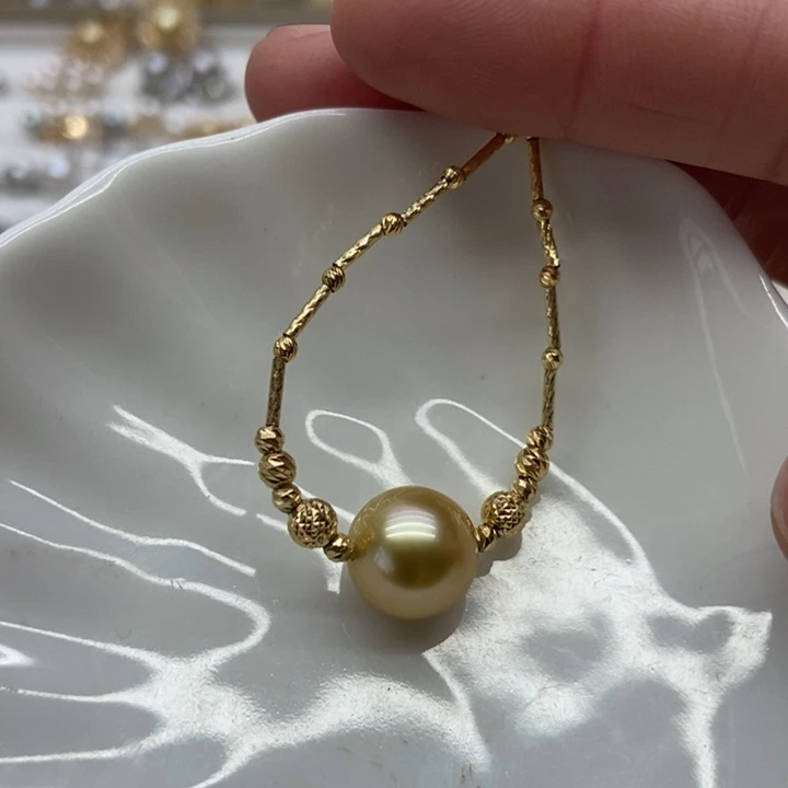 海水珍珠手链18K金镶嵌