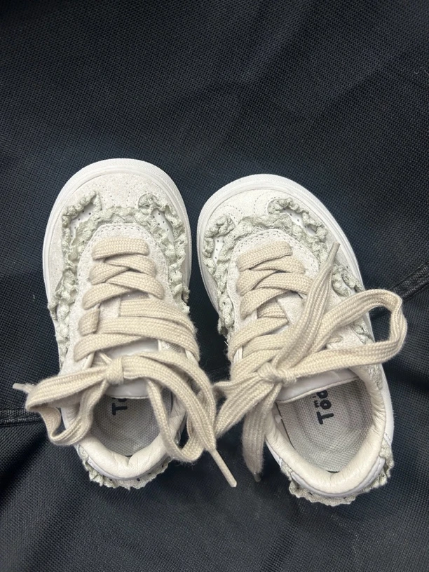 Tooda韩系25春百搭蕾丝花边设计感德迅休闲鞋女宝侧边魔术贴鞋子