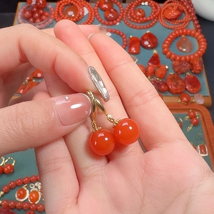 南红玛瑙银S925镶嵌10+顶货