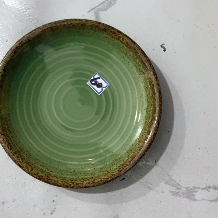 瓷片五厂洒金帝王绿盘子