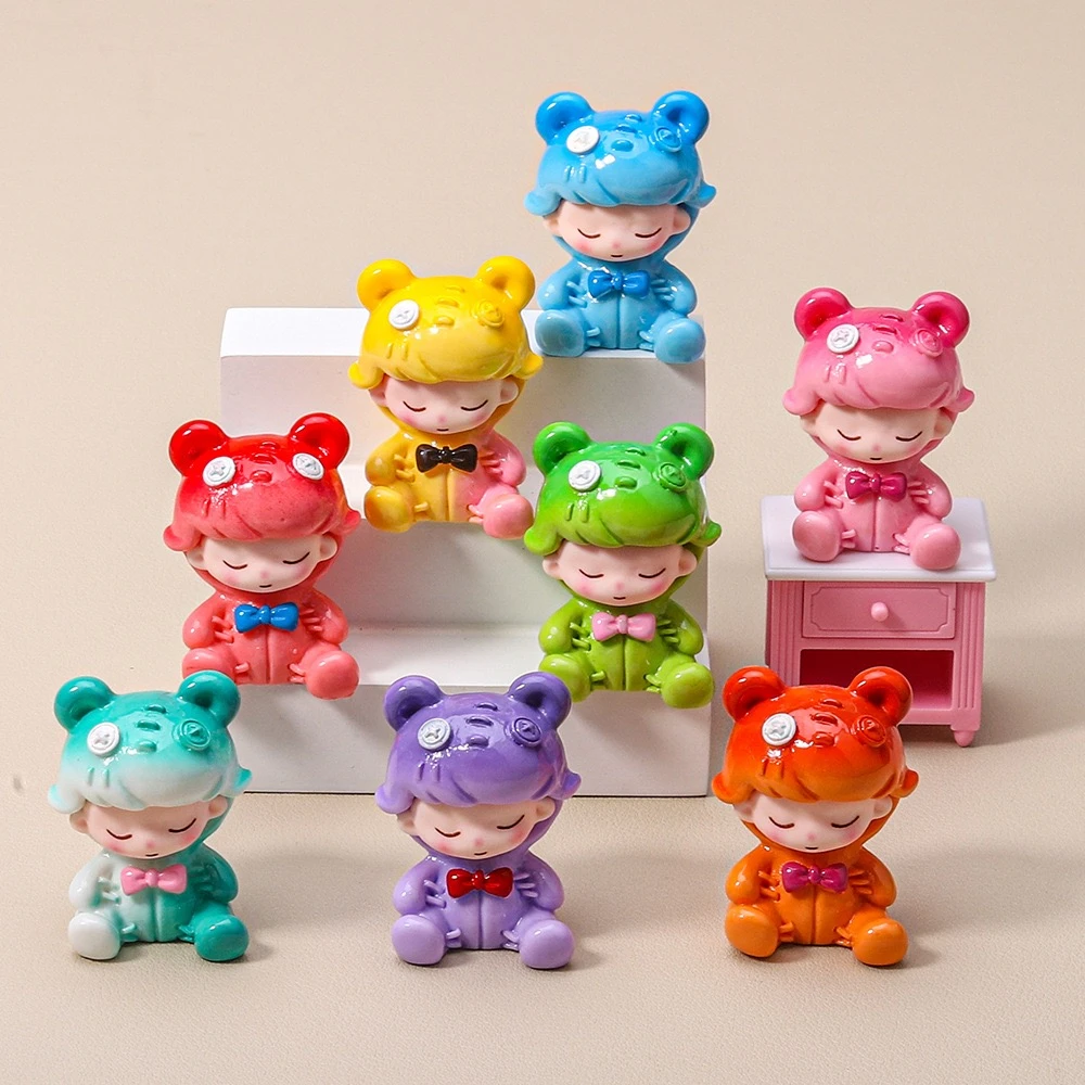 【双许愿+九宫格】渐变迪莫小熊粒diy饰品树脂小摆件