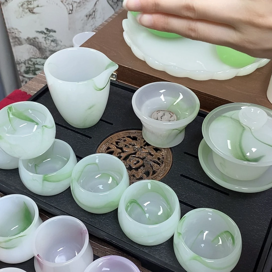 飘绿琉璃茶具套装