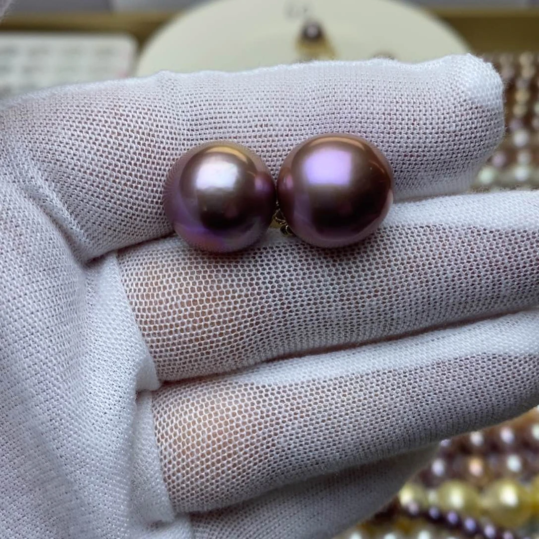 淡水珍珠耳饰银S925镶嵌