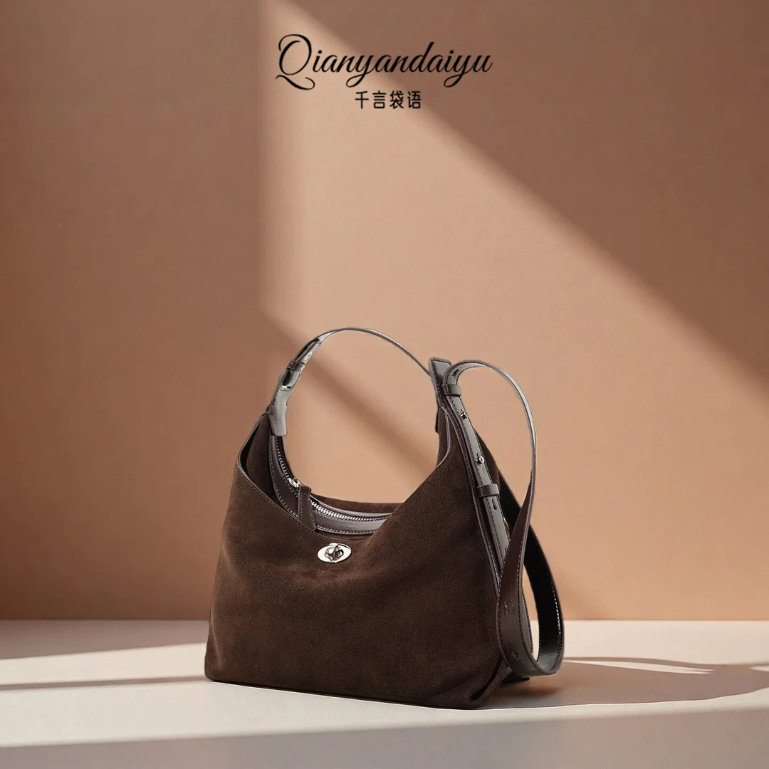 包包女2025新款高级感真皮大容量托特包女通勤复古磨砂单肩腋下包