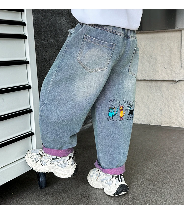 男童牛仔裤新款裤子春秋款中小童儿童宽松秋装秋季帅气休闲裤长裤