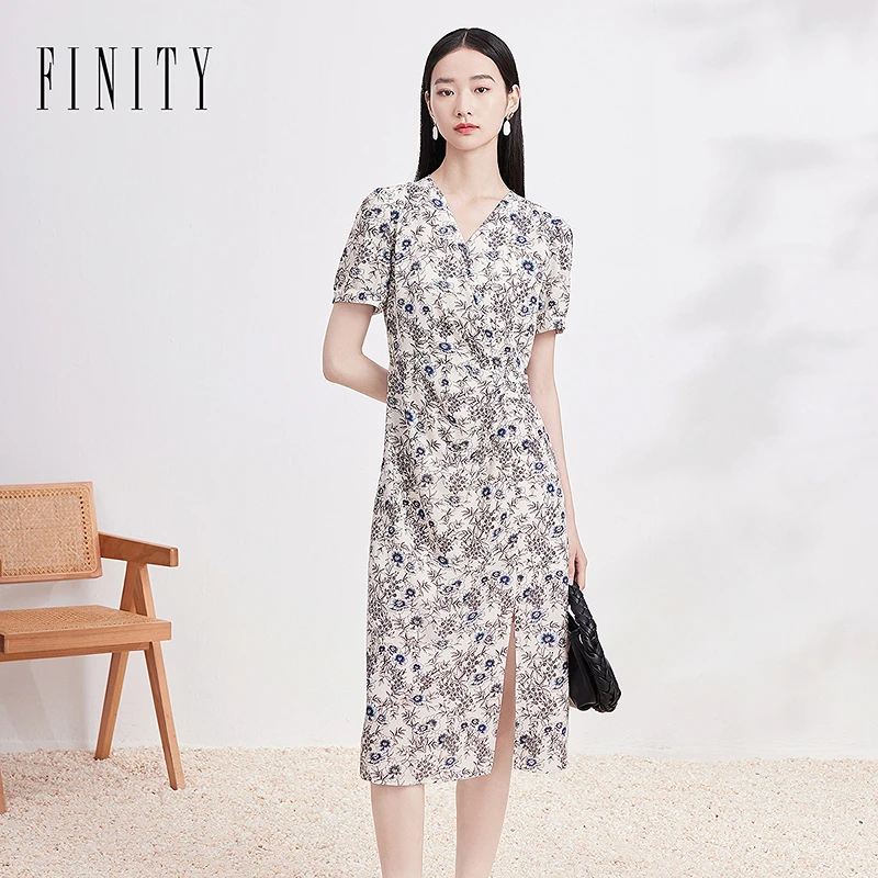 【粉丝专享】FINITY 新款连衣裙气质时尚复古法式优雅 F21X4E14L3