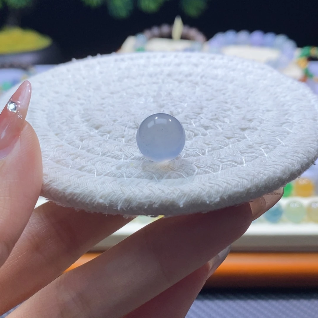 翡翠未镶嵌颈饰翡翠高冰蓝紫珠12.45mm