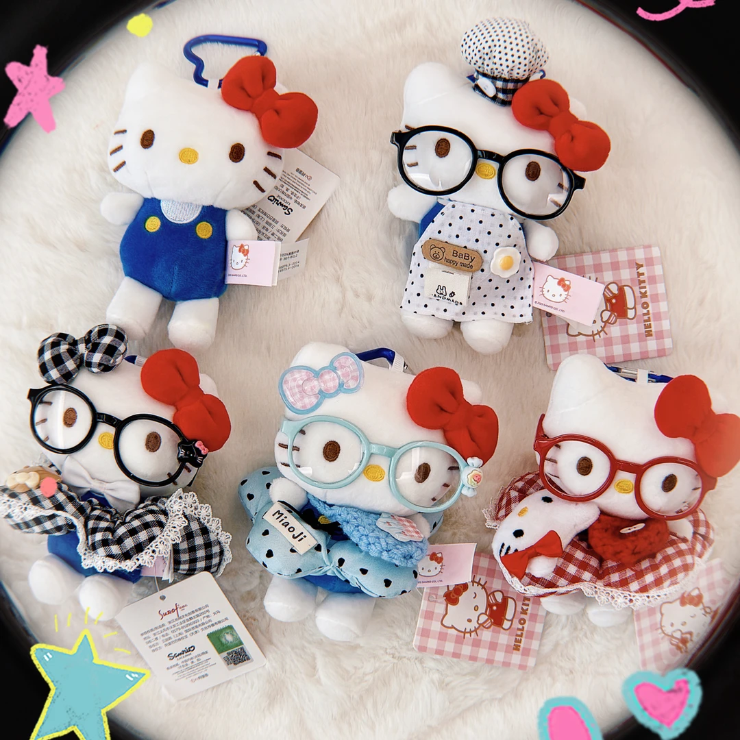 正版hellokitty三丽鸥santio包包挂件包挂饰毛绒公仔闺蜜礼物KT猫