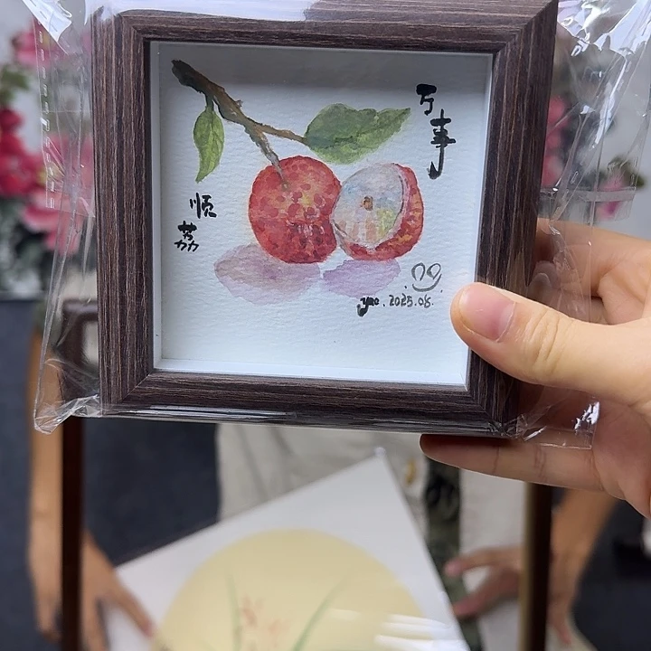 国画纯手绘国画顺顺利利【41*41】送框