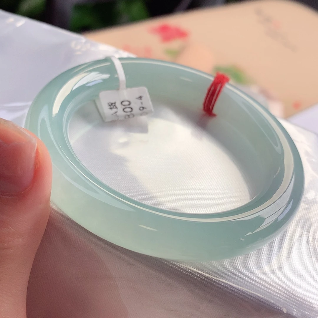未镶嵌手镯翡翠天然A货翡翠55-56细节控福音 o颗粒13号