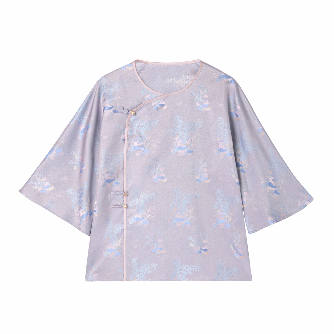 【新中式】100桑蚕丝异色萝上衣 24S0179