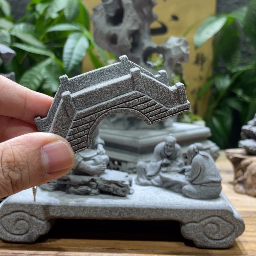 9***陈石材小桥造景一个