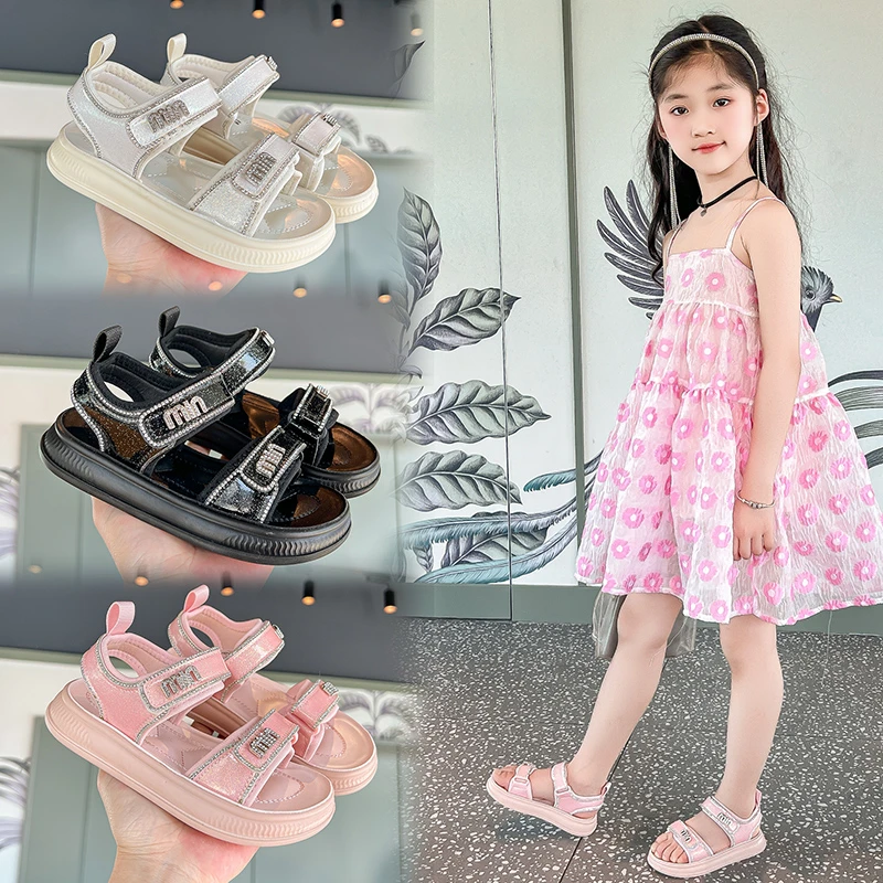 2025新款运动透气凉鞋女童鞋软底中大童防滑露趾凉鞋时尚百搭潮鞋