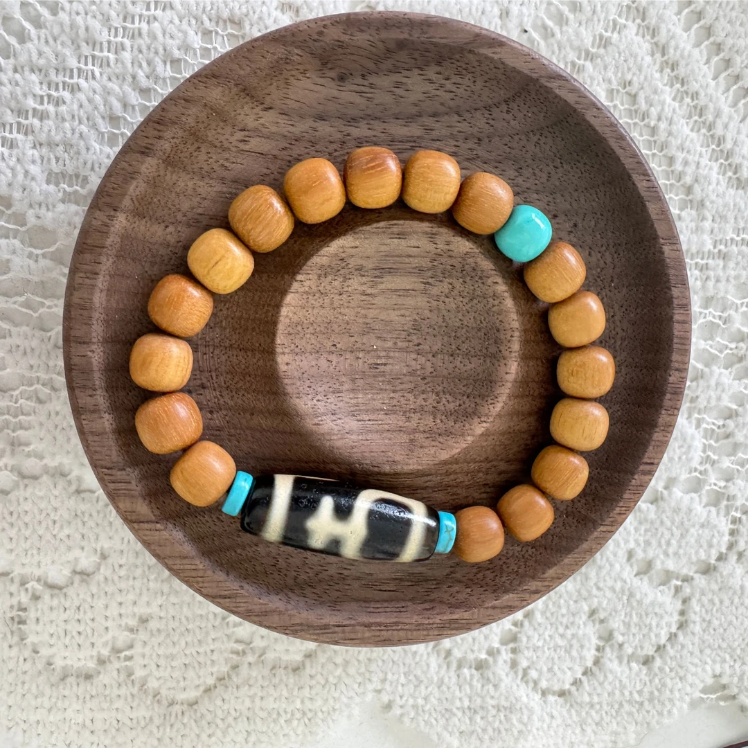 绿檀木珠手串正宗顺纹绿檀木圣檀木手链