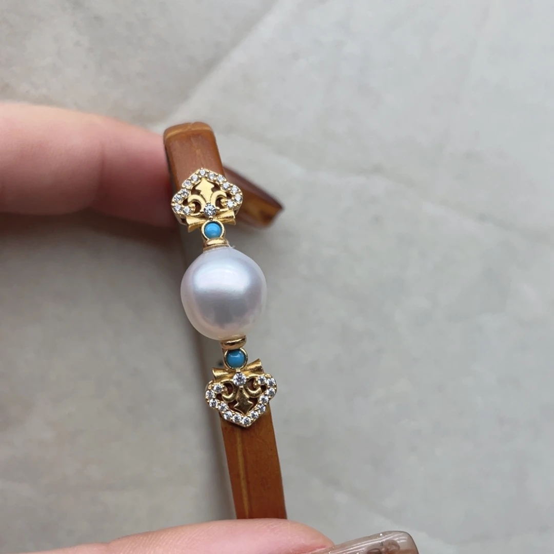 银S925镶嵌海水珍珠手链Z103