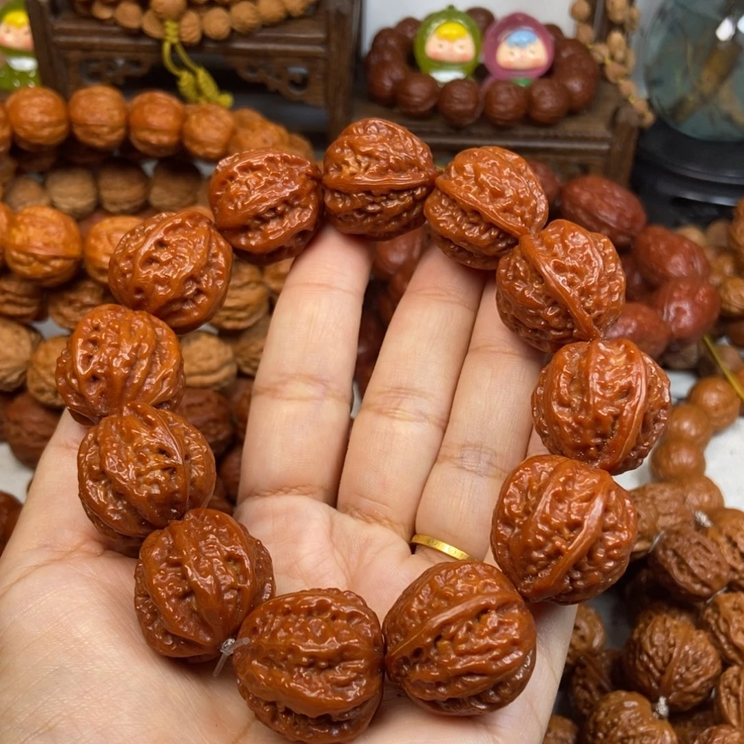 文玩核桃吊坠火焰纹八棱文玩核桃