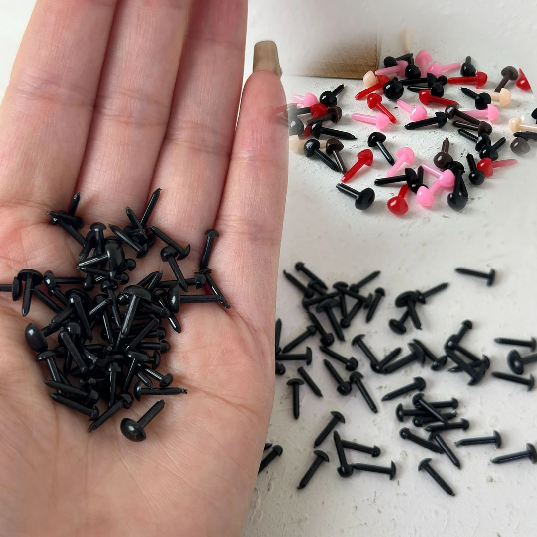 动物眼睛黑豆眼直杆玩具配件手工DIY眼珠直插式动物眼珠小熊眼珠