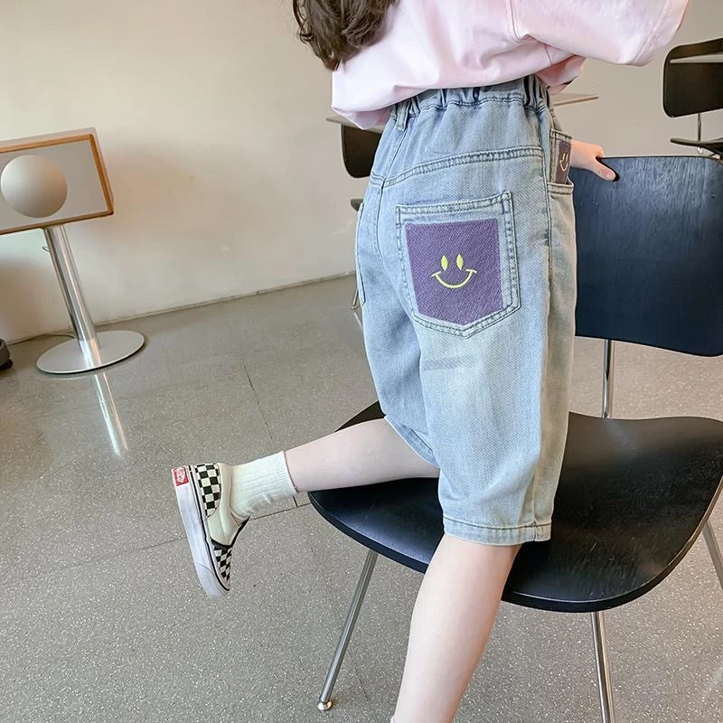 女童牛仔短裤夏装2025新款洋气儿童裤子夏季薄款小女孩五分裤宽松