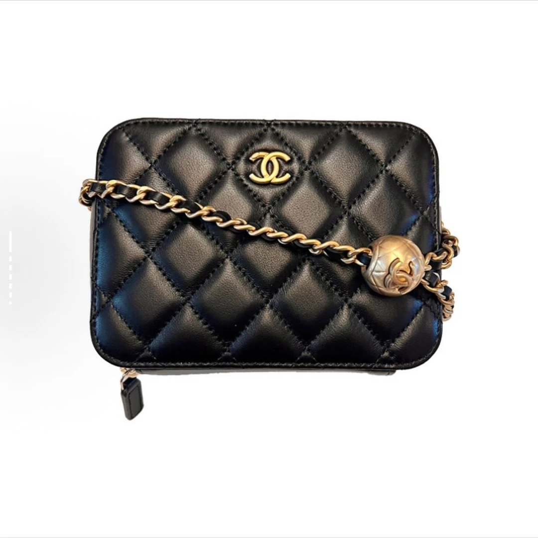 99新 Chanel/香奈儿 31开有卡黑金金球链条包