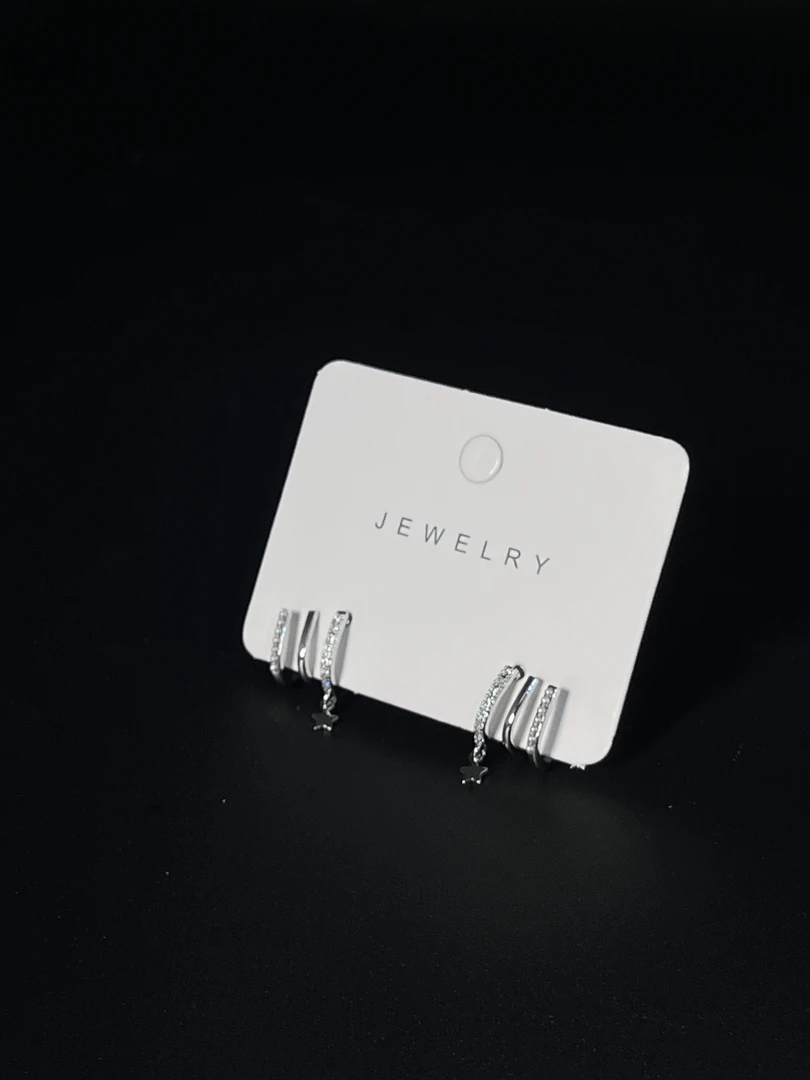 黄铜耳饰 925银针银色锆石珠珠三爪耳钉轻奢小众设计精致镶钻