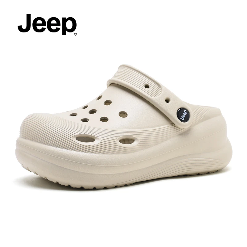 JEEP/吉普2025夏季踩屎感包头拖户外休闲沙滩鞋防滑eva软底洞洞鞋