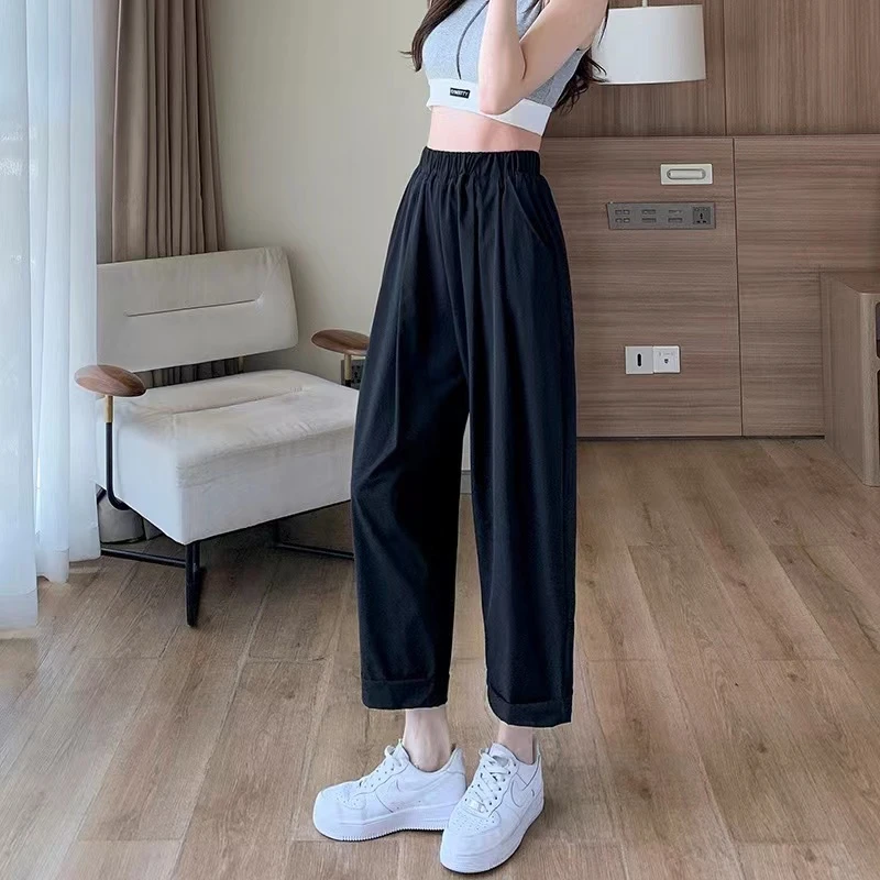 冰丝速干裤哈伦休闲裤九分裤小个子百搭阔腿裤显瘦夏季