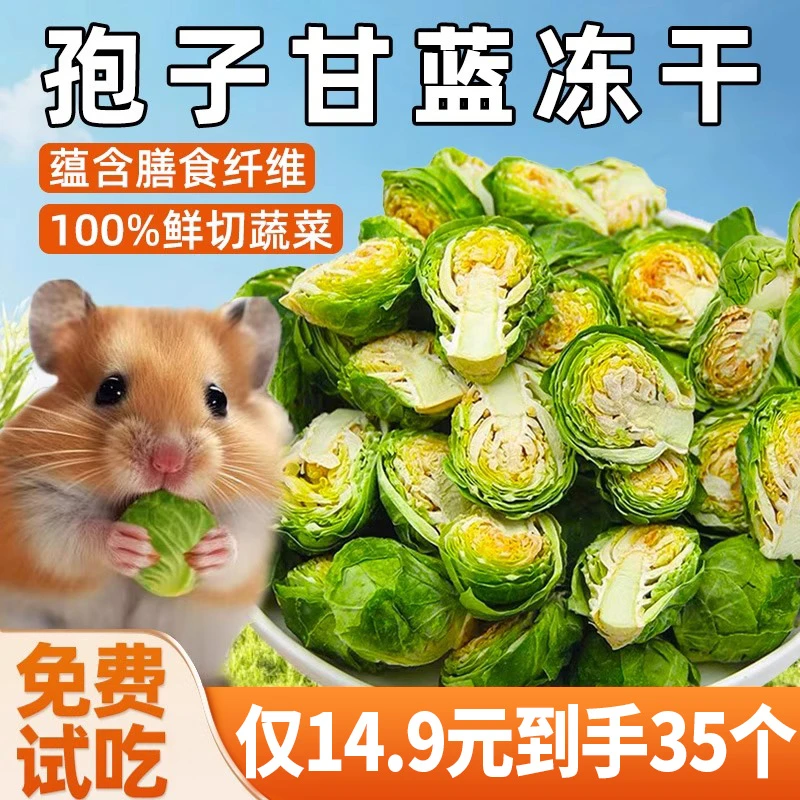 仓鼠零食冻干孢子甘蓝小宠物粮食蔬菜干鸡肉磨牙棒金丝熊营养拌粮