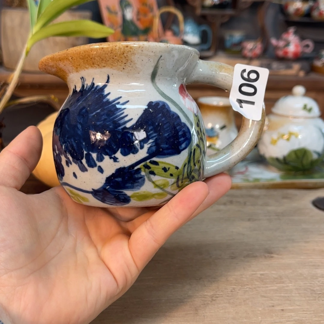 壶素浅陶瓷手工手绘